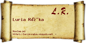 Luria Réka névjegykártya